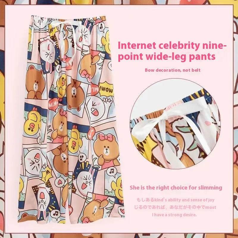 Cotton Silk Pajama Lounge trouser Pants Summer Women - www.Shopthatapp.com