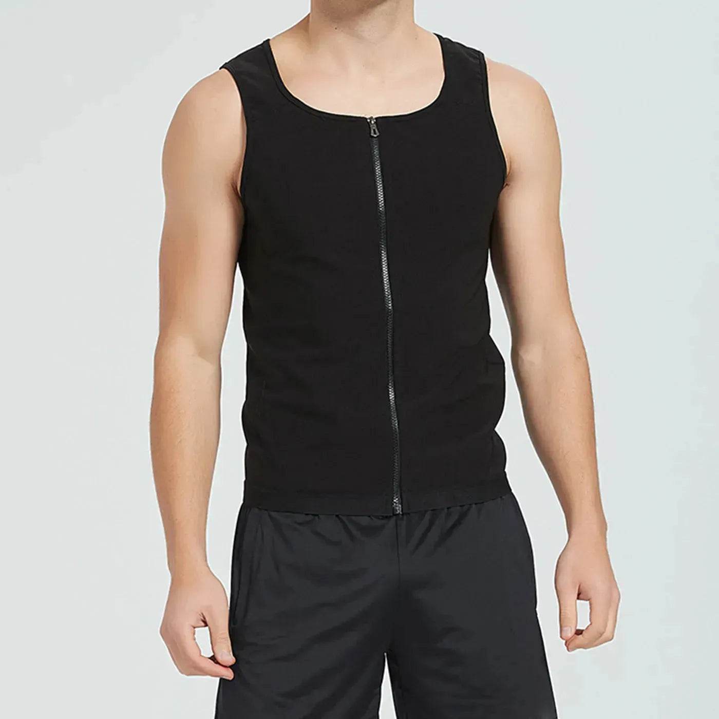 Men's Sleeveless Yoga Tank top Zip up yoga shirt - www.Shopthatapp.com