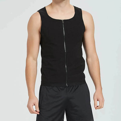 Men's Sleeveless Yoga Tank top Zip up yoga shirt - www.Shopthatapp.com