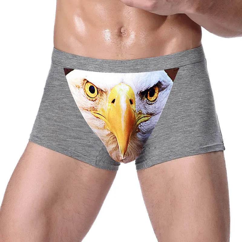 Printed Wolf Head Big Bird  Men's Boxer Briefs Underwear - www.Shopthatapp.com