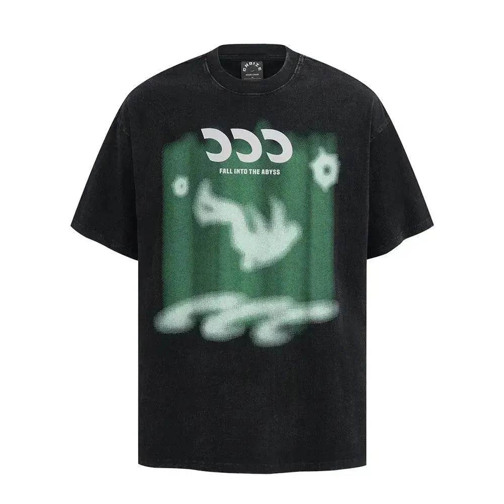 Abstract Pattern Printing Wash Short Sleeve - www.Shopthatapp.com