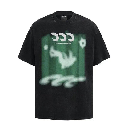 Abstract Pattern Printing Wash Short Sleeve - www.Shopthatapp.com