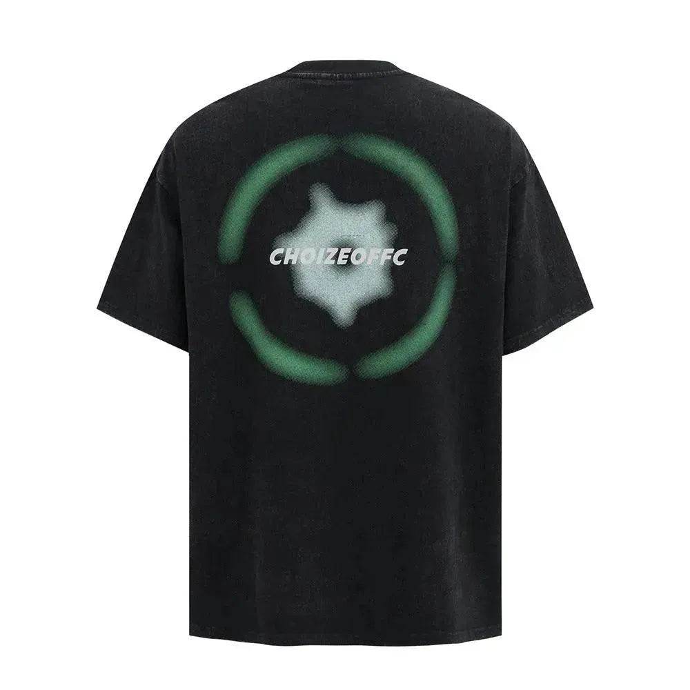 Abstract Pattern Printing Wash Short Sleeve - www.Shopthatapp.com