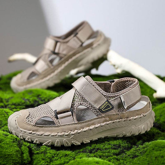 Summer Men's Hollow Mesh Surface Breathable Trendy Casual Shoes All-matching Sandals - www.Shopthatapp.com