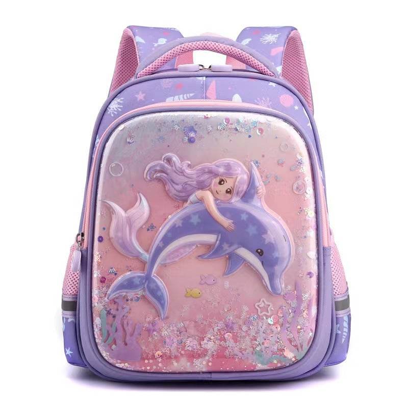 Primary School Cute Cartoon Mermaid Girls Backpack - www.Shopthatapp.com