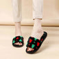 Christmas Tree Home Slippers Fashion Floor Bedroom Open-toe Plush Slippers For Women Fuzzy House Shoes - www.Shopthatapp.com