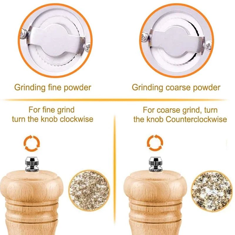 Acacia Wood Salt and Pepper Grinder Set - www.Shopthatapp.com
