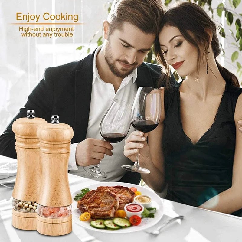 Acacia Wood Salt and Pepper Grinder Set - www.Shopthatapp.com