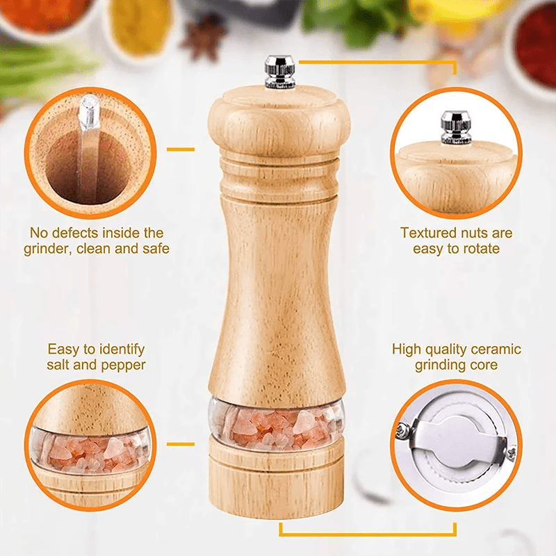 Acacia Wood Salt and Pepper Grinder Set - www.Shopthatapp.com