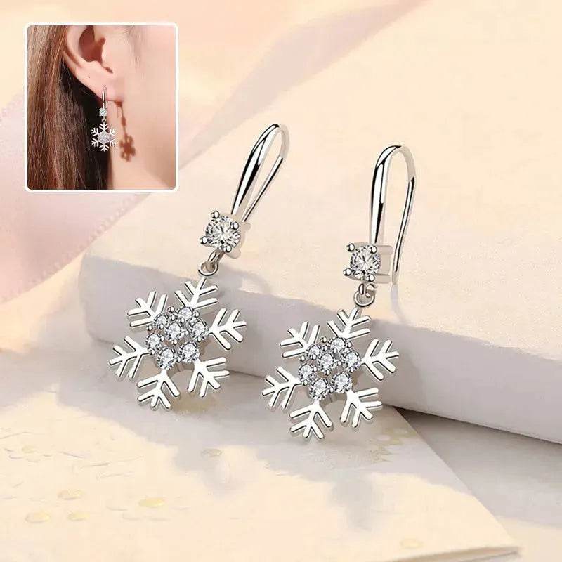 Temperament Snowflake Earrings With Rhinestones Fashion Personalized Christmas Earrings For Women Jewelry - www.Shopthatapp.com