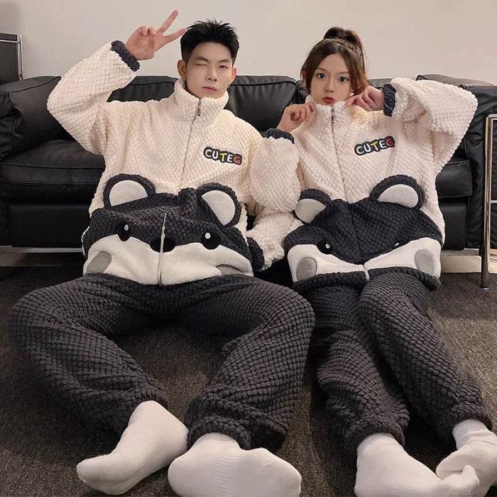 Fashion Casual Embossed Velvet Couple Pajamas - www.Shopthatapp.com