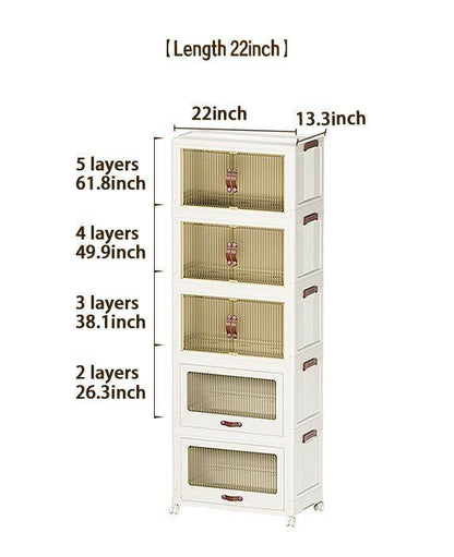 Baby Safety Transparent Opening Lid Indoor Home Decoration Storage Cabinet With Wheels - www.Shopthatapp.com