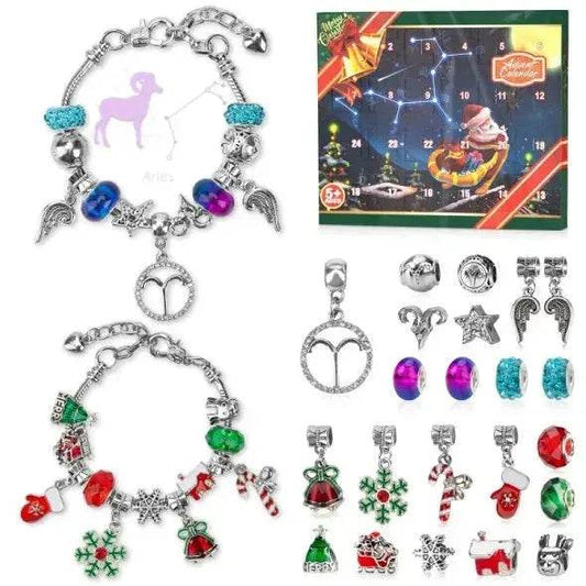 Advent Calendar 2024 Girls Zodiac Constellation Bracelet Making Kit, 24 Days Countdown Christmas Advent Calendar With 2 Sets DIY Bracelets, Horoscope Gifts For Girls TeensAge 5-18 - www.Shopthatapp.com