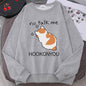 Women Chic Casual No Flattering Cat Print Crew Neck Sweatshirt - www.Shopthatapp.com
