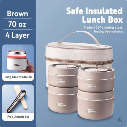 Portable Self-heating Japanese Multi Layer Thermal Insulated Lunch Box for Adult. - www.Shopthatapp.com