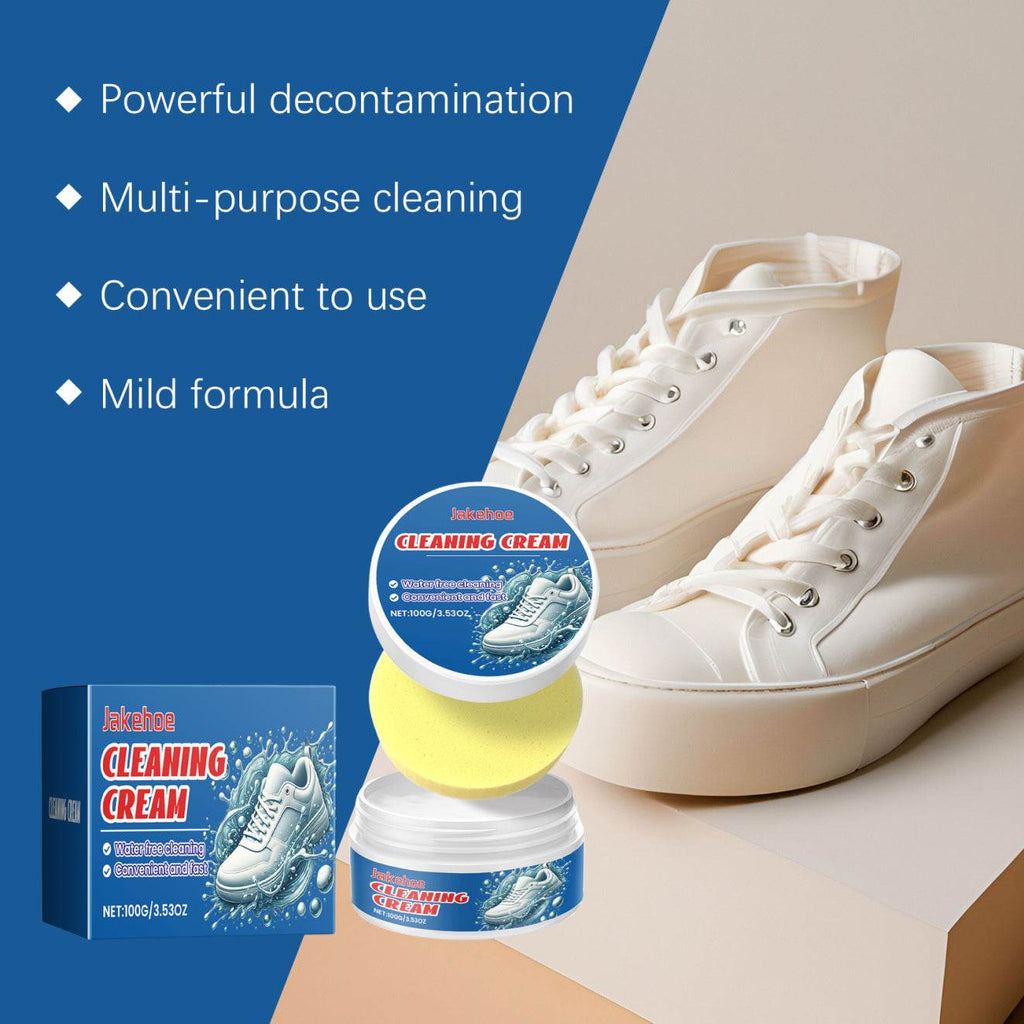 Jakehoe White Shoes Cleaning Balm Water-free Washing Brightening Stain remover - www.Shopthatapp.com