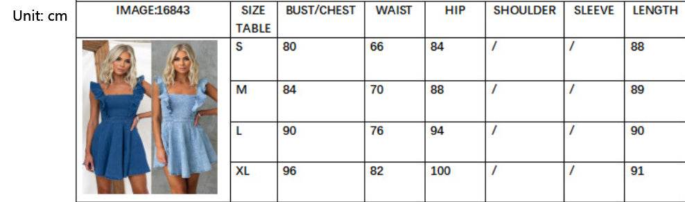 Women's Fashion Casual Denim Mini flared Dress - www.Shopthatapp.com