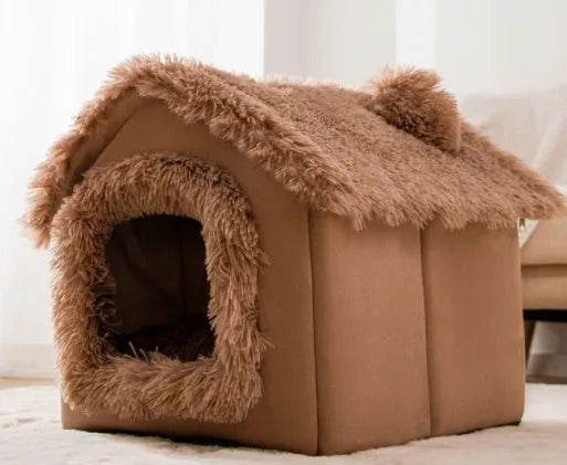 Foldable Dog House Pet Cat Bed Winter Dog Villa Sleep Kennel Removable Nest Warm Enclosed Cave Sofa Pets Supplies - www.Shopthatapp.com