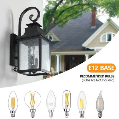 Large Outdoor Wall Light With Glass Supports Many Types Of Bulbs In 1 Pack - www.Shopthatapp.com