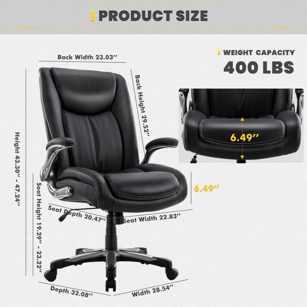 Adjustable Height Wide Seat Administrative Home Office Desk And Chair - www.Shopthatapp.com