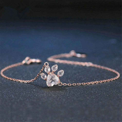 PetWithMe Adjustable Paw Bracelet in Rose Gold