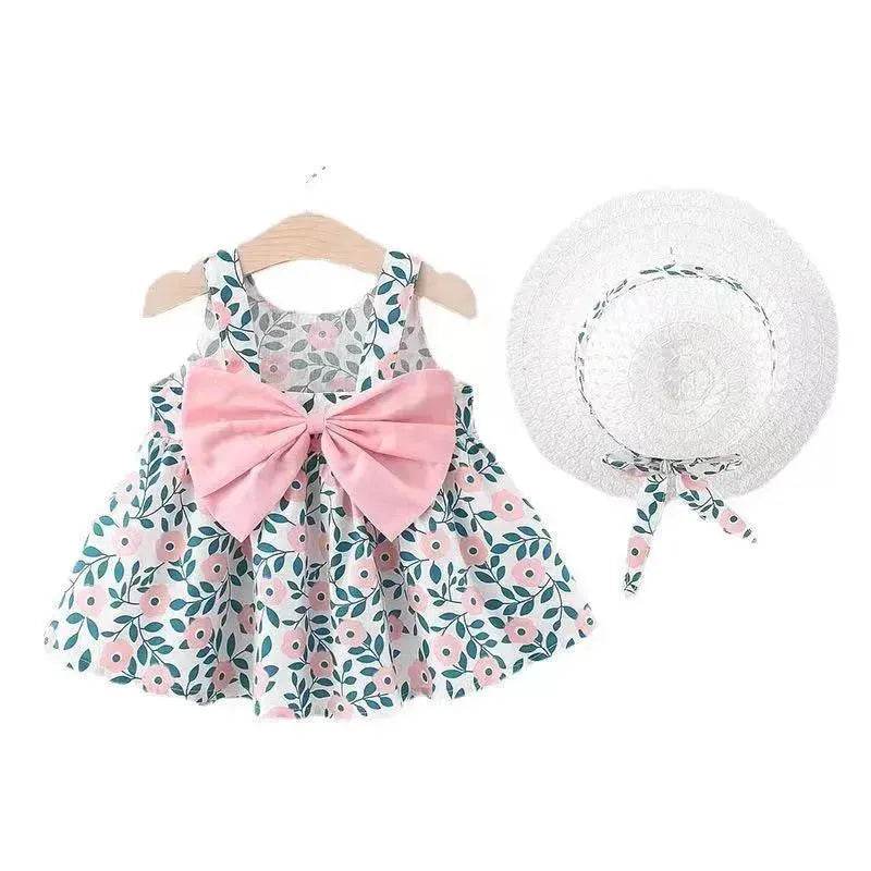 Casual Newborn Baby girl Printed Bow Princess Dress - www.Shopthatapp.com