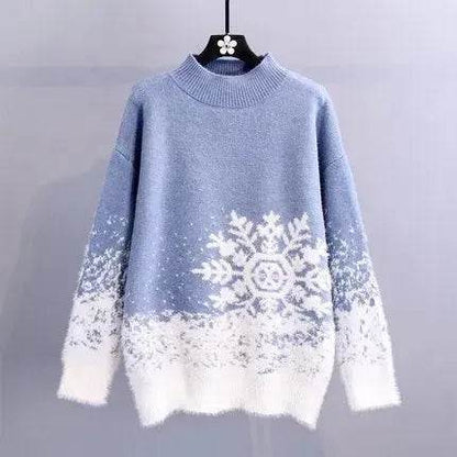 Ugly Christmas Knitted Women's Snowflake Sweater Top - www.Shopthatapp.com