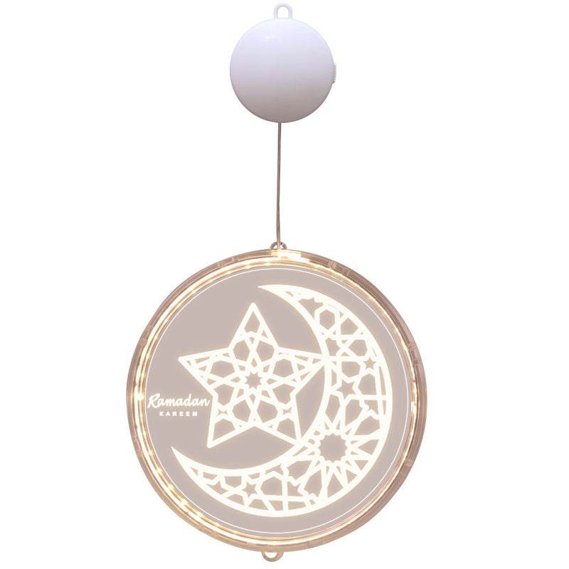 Acrylic Moon Castle Eid Al Fitr Ramadan Hanging Lamp Battery - www.Shopthatapp.com