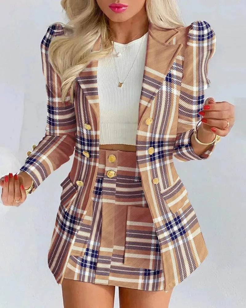 Women  Slim fitted Formal Fashion Short Skirt suit co ord skirt set for women - www.Shopthatapp.com