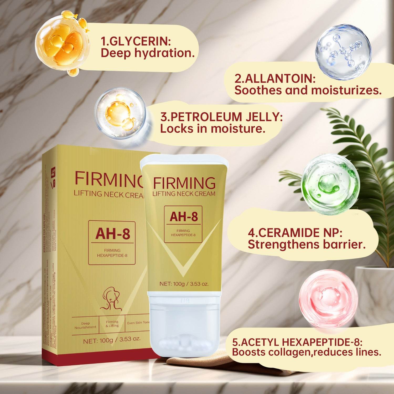 Firming Neck Cream AH-8 - Firming Lifting Neck cream - www.Shopthatapp.com