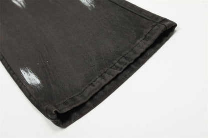 Punk Waste Soil Distressed Men Denim jeans pant Straight-leg Trousers - www.Shopthatapp.com