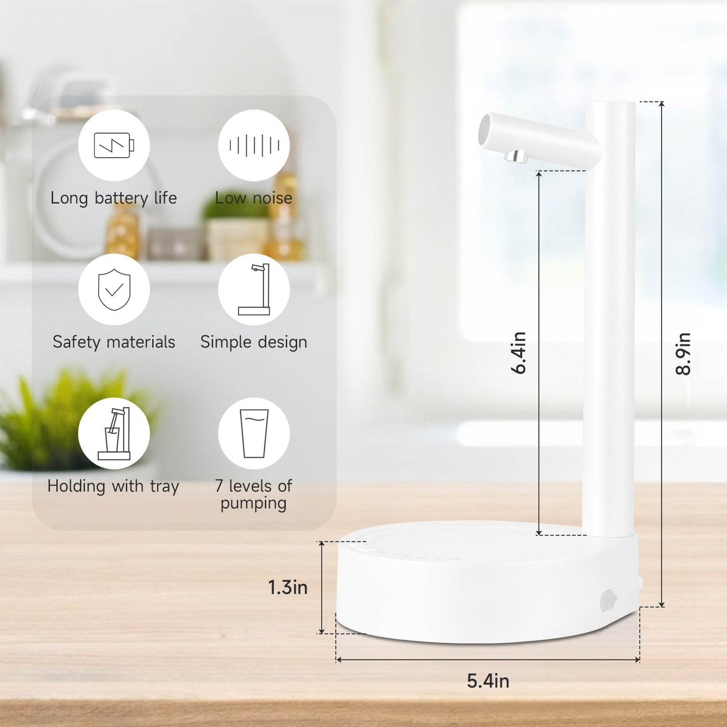 Smart Desktop Table Water Dispenser Pump Water Discharge Adjustable Portable Detachable USB Charging - www.Shopthatapp.com