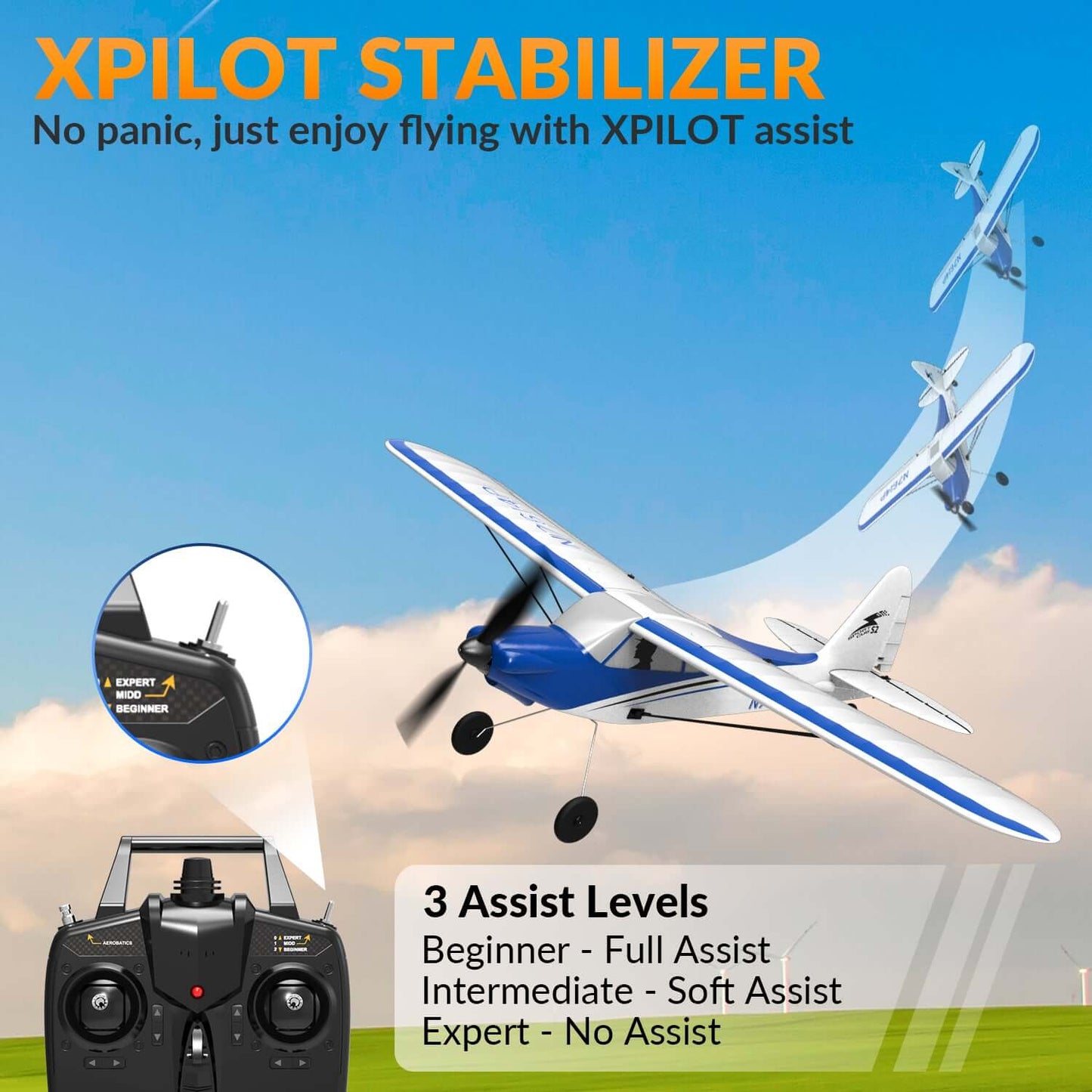 VolantexRC Sport Cub 500mm 4-Channel RC Trainer Airplane with Gyro, Easy Fly - www.Shopthatapp.com