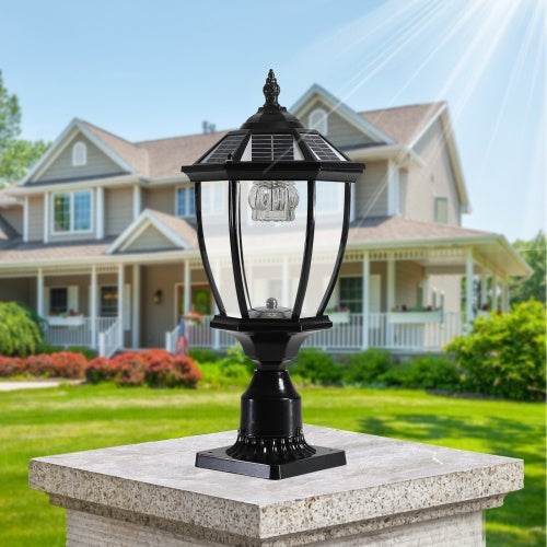 Solar Pillar Headlights With Dimmable LEDs - 2 Packs Landscape Pathway Light - www.Shopthatapp.com
