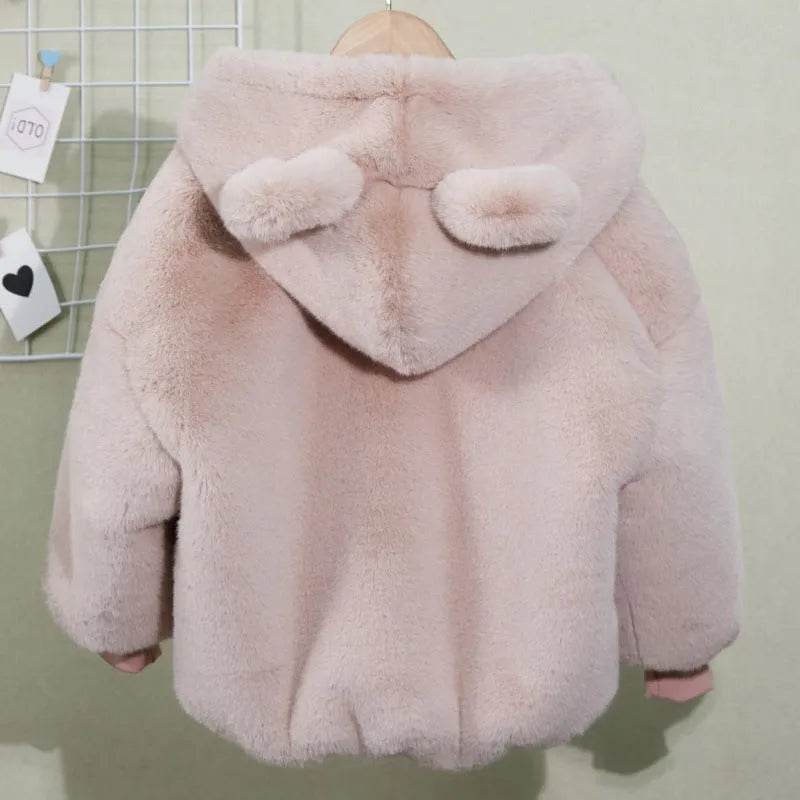 Autumn Winter Thickening Children's Cartoon Fur Hoodie Jacket - www.Shopthatapp.com