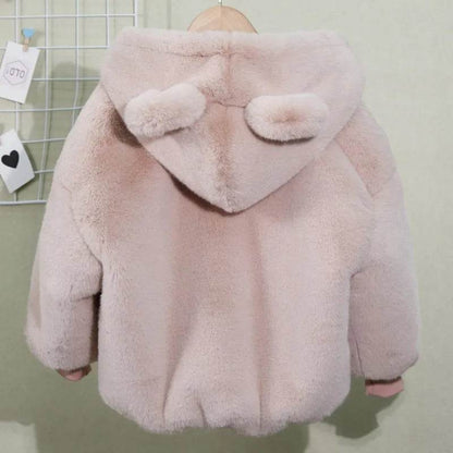 Autumn Winter Thickening Children's Cartoon Fur Hoodie Jacket - www.Shopthatapp.com