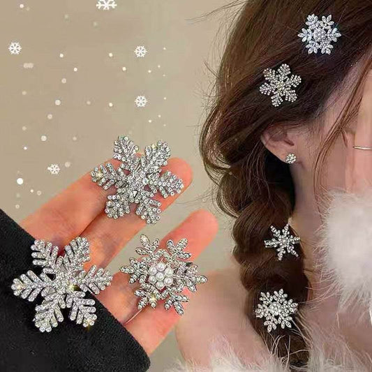 Crystal Snowflake Pearl flower Retro Hair Clip - www.Shopthatapp.com