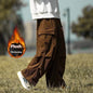Autumn And Winter Straight Casual Wide-leg Corduroy Baggy Cargo Pant Overalls Men - www.Shopthatapp.com
