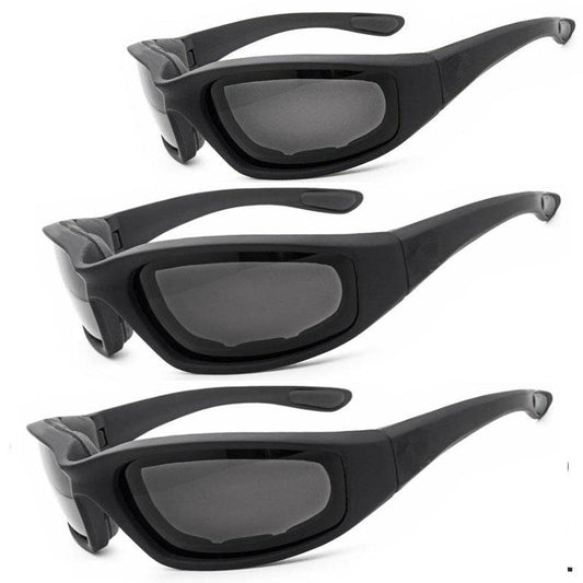 Cycling Sunglasses Chopper Outdoor Sports Glasses For Men Wrap Around UV400 Protection For Fishing Driving Glasses Windproof Gray Lens 3 Pack - www.Shopthatapp.com