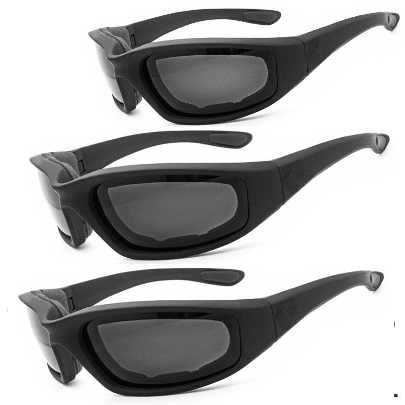 Cycling Sunglasses Chopper Outdoor Sports Glasses For Men Wrap Around UV400 Protection For Fishing Driving Glasses Windproof Gray Lens 3 Pack - www.Shopthatapp.com