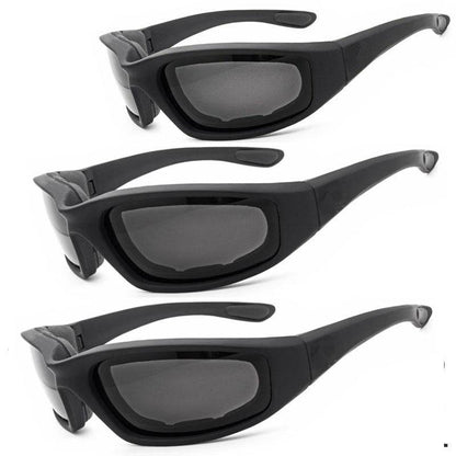 Cycling Sunglasses Chopper Outdoor Sports Glasses For Men Wrap Around UV400 Protection For Fishing Driving Glasses Windproof Gray Lens 3 Pack - www.Shopthatapp.com
