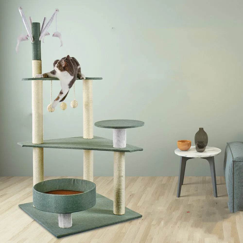 Cat Climbing Frame Litter Tree Integrated Grab - www.Shopthatapp.com