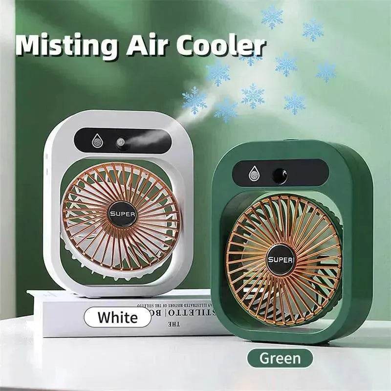 Air Conditioning Fan Desk Misting Fan Air Cooler Cooling USB Rechargeable Humidifier Portable Spray Fan With 3 Wind Speeds For Home - www.Shopthatapp.com