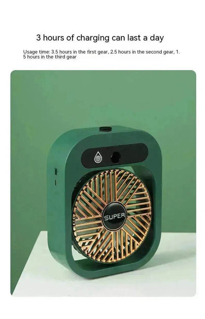 Air Conditioning Fan Desk Misting Fan Air Cooler Cooling USB Rechargeable Humidifier Portable Spray Fan With 3 Wind Speeds For Home - www.Shopthatapp.com