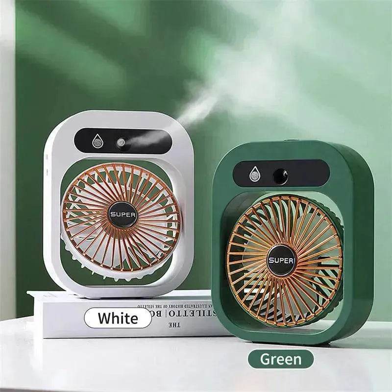 Air Conditioning Fan Desk Misting Fan Air Cooler Cooling USB Rechargeable Humidifier Portable Spray Fan With 3 Wind Speeds For Home - www.Shopthatapp.com
