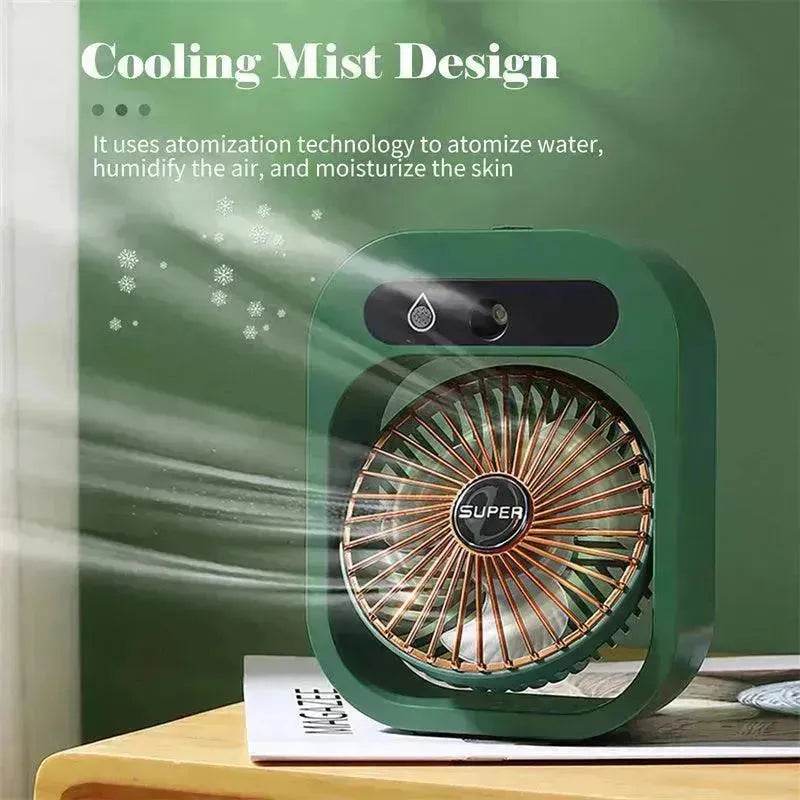Air Conditioning Fan Desk Misting Fan Air Cooler Cooling USB Rechargeable Humidifier Portable Spray Fan With 3 Wind Speeds For Home - www.Shopthatapp.com