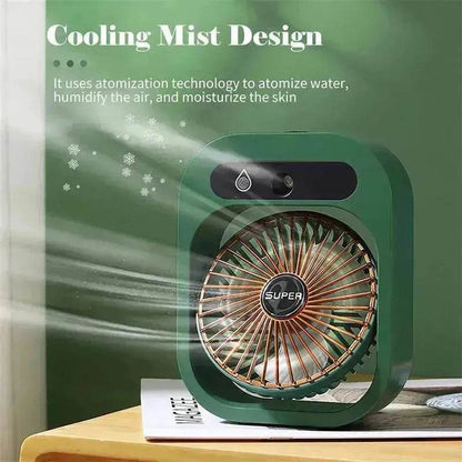 Air Conditioning Fan Desk Misting Fan Air Cooler Cooling USB Rechargeable Humidifier Portable Spray Fan With 3 Wind Speeds For Home - www.Shopthatapp.com