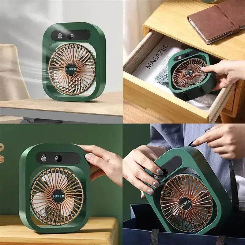 Air Conditioning Fan Desk Misting Fan Air Cooler Cooling USB Rechargeable Humidifier Portable Spray Fan With 3 Wind Speeds For Home - www.Shopthatapp.com