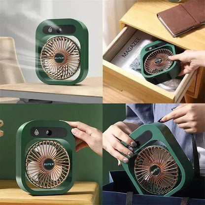 Air Conditioning Fan Desk Misting Fan Air Cooler Cooling USB Rechargeable Humidifier Portable Spray Fan With 3 Wind Speeds For Home - www.Shopthatapp.com