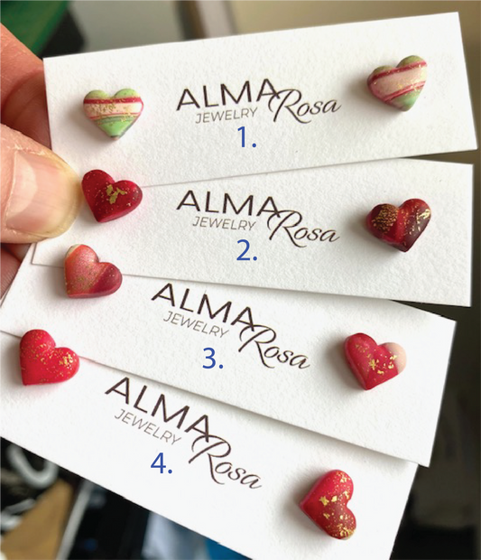 Alma Rosa Heart Stud Earrings Gold Leaf Design - Www.Shopthatapp.com